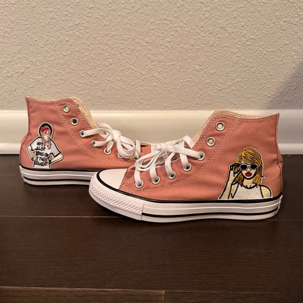 Custom Taylor Swift Era Pink Hightop Converse NIB